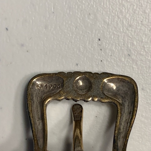 Vintage Brighton brown Leather Belt Silver‑Tone Buckle/Tip-Size 33 (Fits 32–34) - Picture 3 of 12